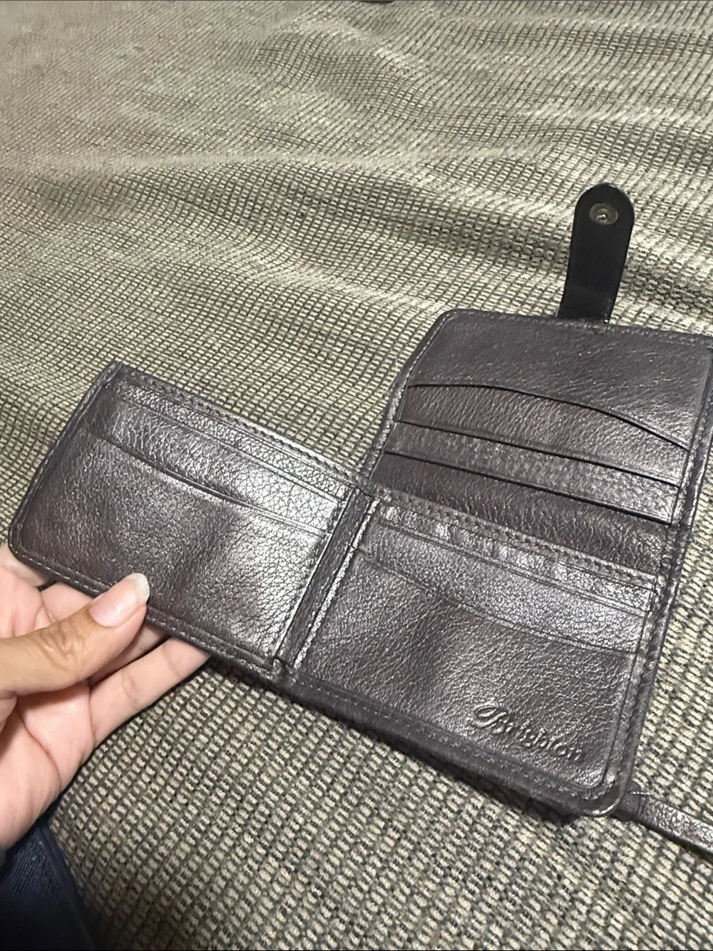 Vintage Brighton Metallic Bronze Rose-Accent Leather Wallet